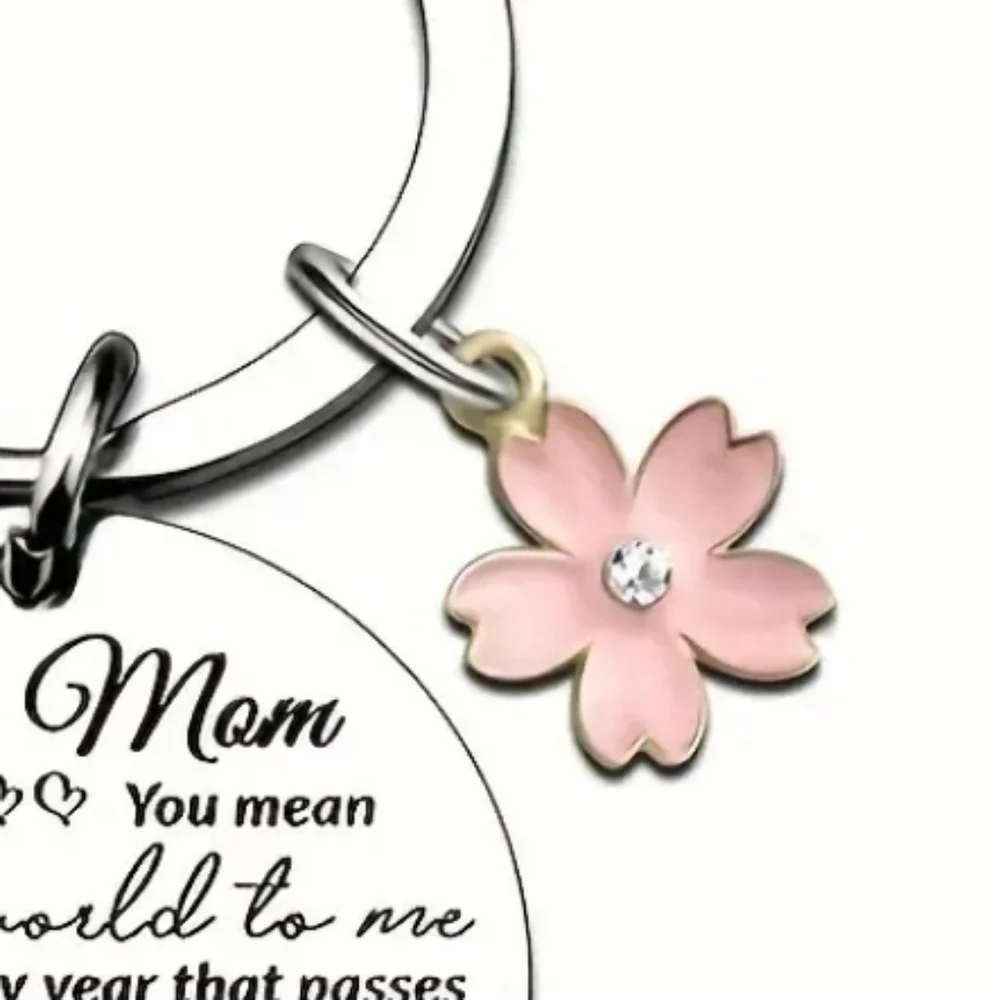 Personalized “Dear Mom” Bag Charm & Keychain 💖🌸✨ — “Grateful Love” - Picture 5 of 5